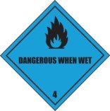 Fare forudvikling af brandfarlige gasser i kontakt med vand skilt