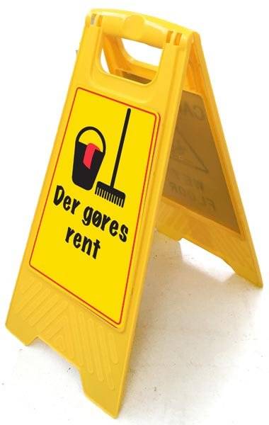 Der gøres rent. Gulv Advarselsskilt