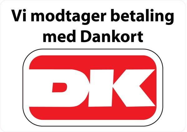 Vi modtager betaling med dankort skilt