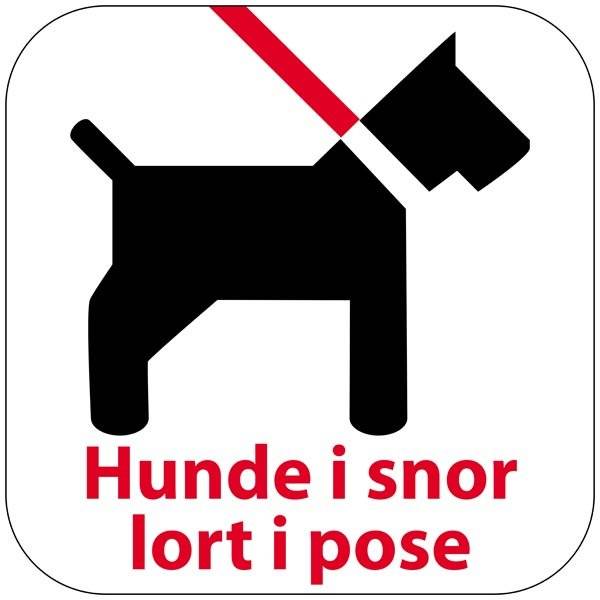 Hunde i snor lort i pose. piktogram skilt