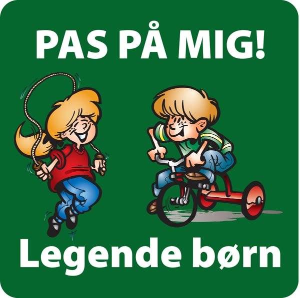 Pas på mig Legende børn Grøn. Legendebørnskilt