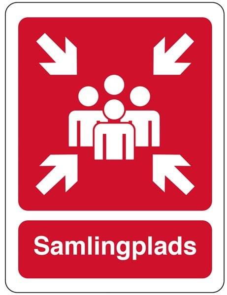 Samlingsplads Rød Piktrogram skilt