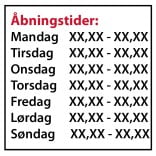 Åbningstiderskilt