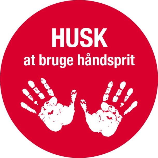 Håndsprit - Husk at bruge håndsprit skilt