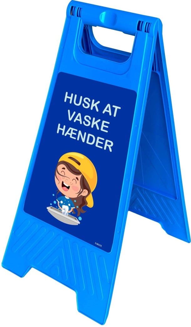 Gulvskilt - Husk at vaske hænder - børn