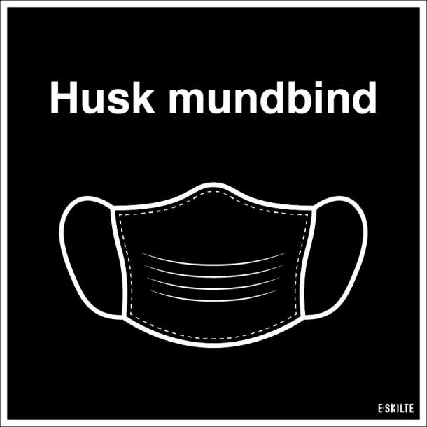 Husk mundbind skilt, sort