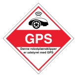 Denne robotplæneklipper er udstyret med GPS skilt