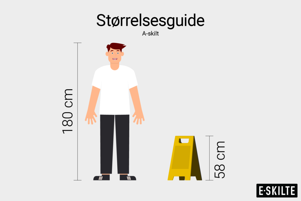 A-skilte størrelsesguide