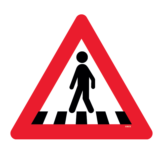 Advarselstrekant - Fodgængerfelt skilt
