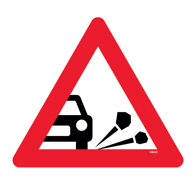 A33 - Løse sten skilt