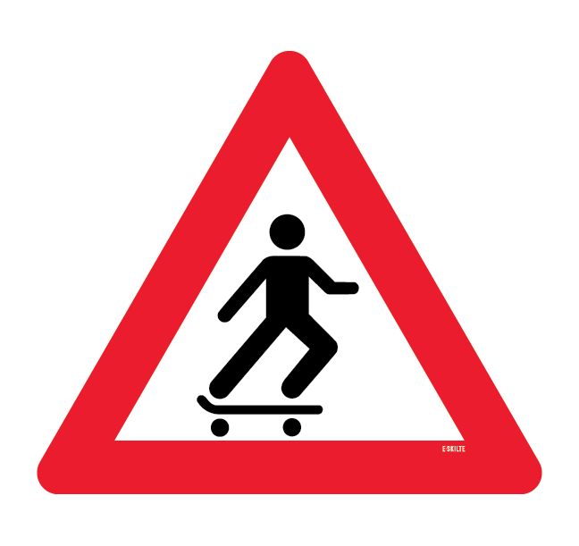 Advarselsskilt - Skatere