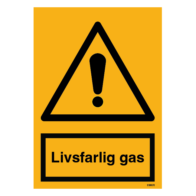 Advarselsskilt - Livsfarlig gas