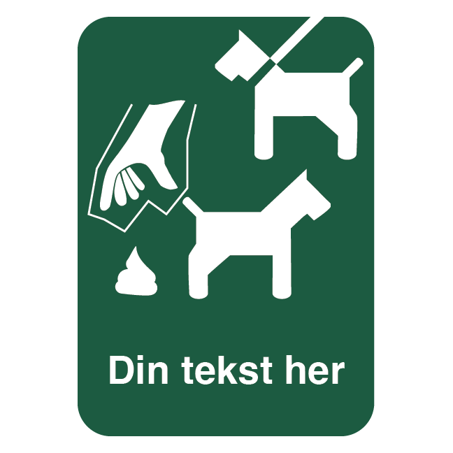 Hundeskilt - Hund i snor lort i pose