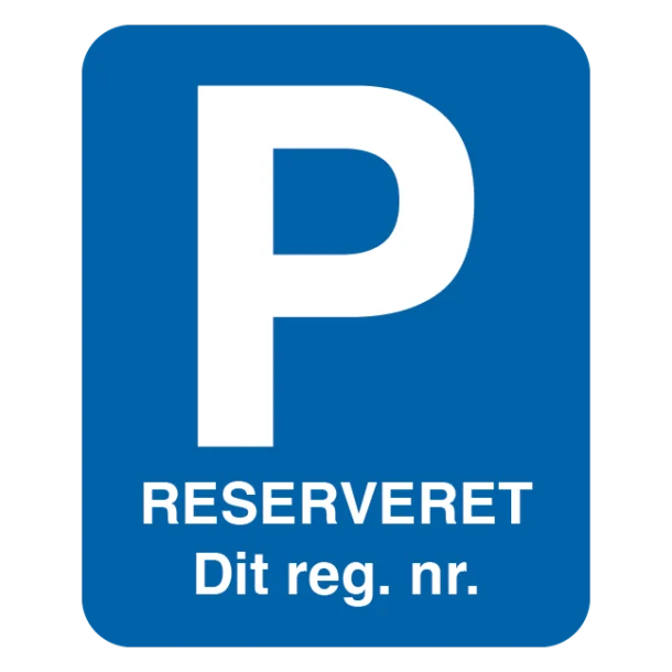 Parkeringsskilt - Reserveret til blå