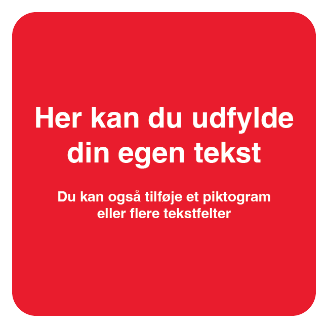 Rødt skilt - L format