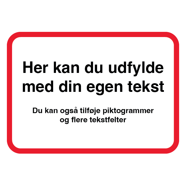 Rød ramme, liggende - A format skilt