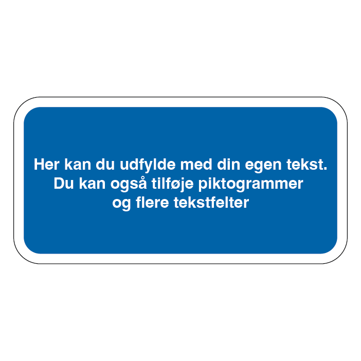 Blå undertavle design-selv skilt