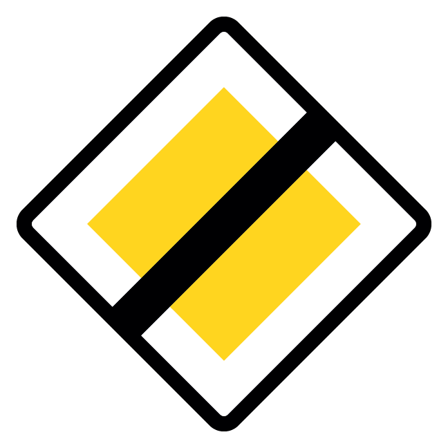 B17 - Hovedvej ophører skilt