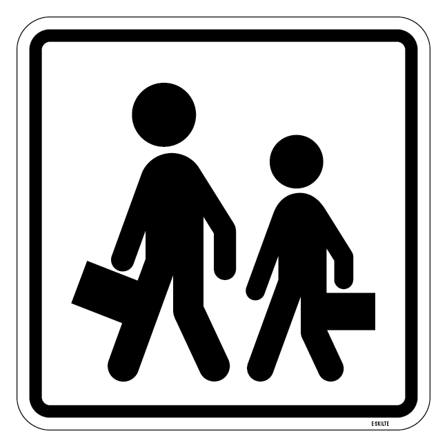 Skolebørn. Piktogram skilt