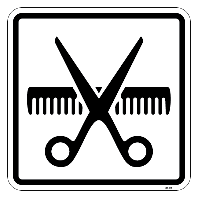 Frisør. Piktogram skilt