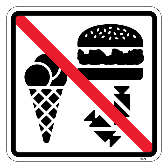 Slik og madvare forbud - Piktogram skilt