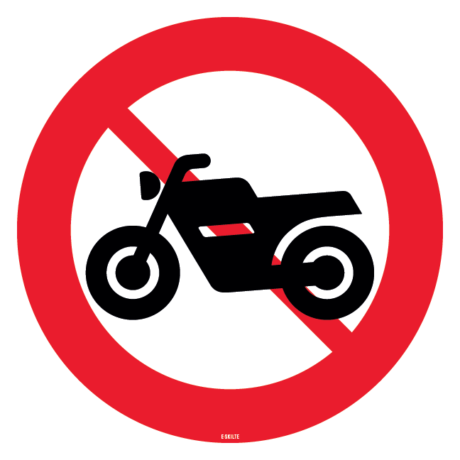 C22,2 - Motorcykel og stor knallert forbudt skilt