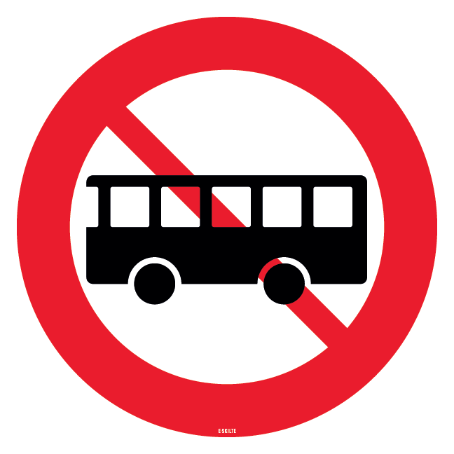 C23 bus forbudt. Skilt