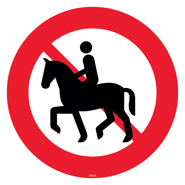 C26,1 - Ridning og føring af hest forbudt skilt
