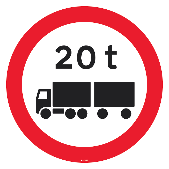 C32 - Totalvægt af vogntog skilt