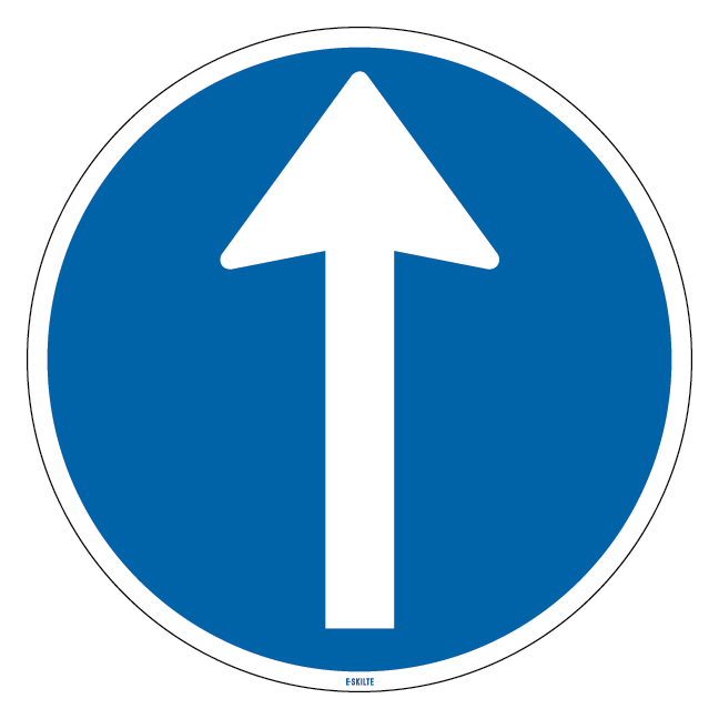 D11,1 - Påbudt kørselsretning ligeud skilt