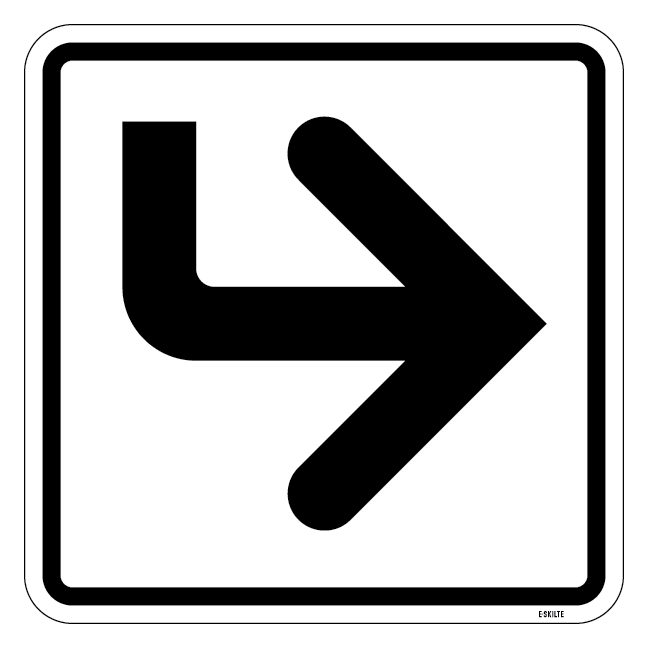 Pil med knæk. Piktogram skilt