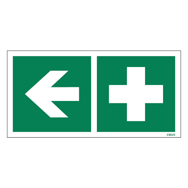 Førstehjælp til venstre skilt