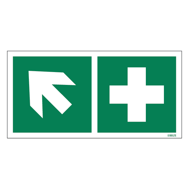 Førstehjælp til venstre op skilt