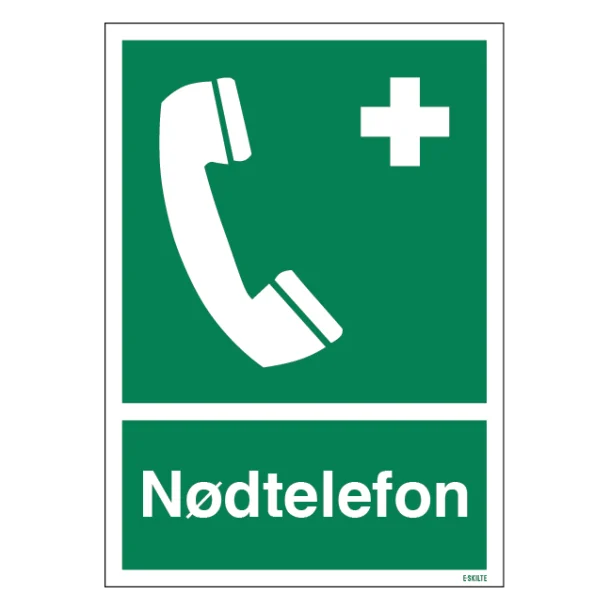 Nødtelefon ISO skilt