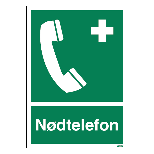 Nødtelefon ISO skilt