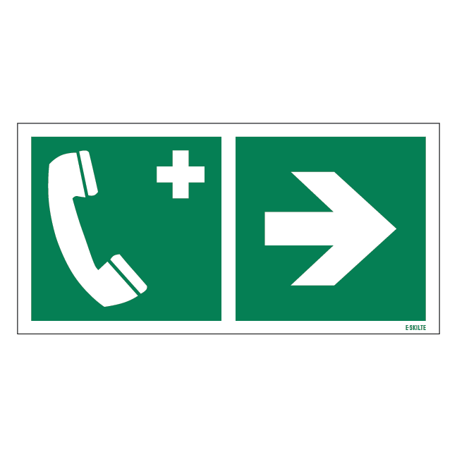 Nødtelefon til højre skilt