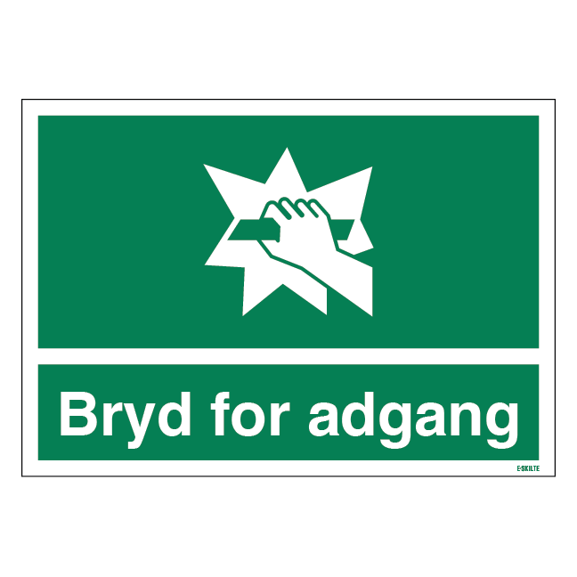 Bryd for adgang skilt