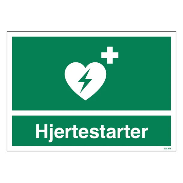 Hjertestarter skilt