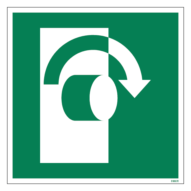 E019 Drej med uret skilt