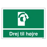 Drej til højre skilt