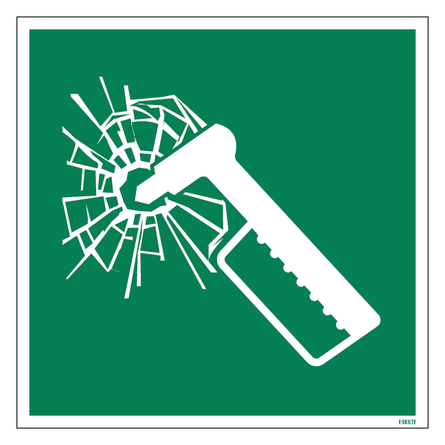 E025 Nødhammer skilt