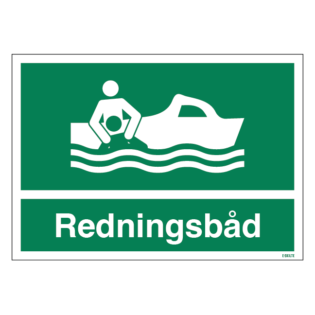 Redningsbåd skilt