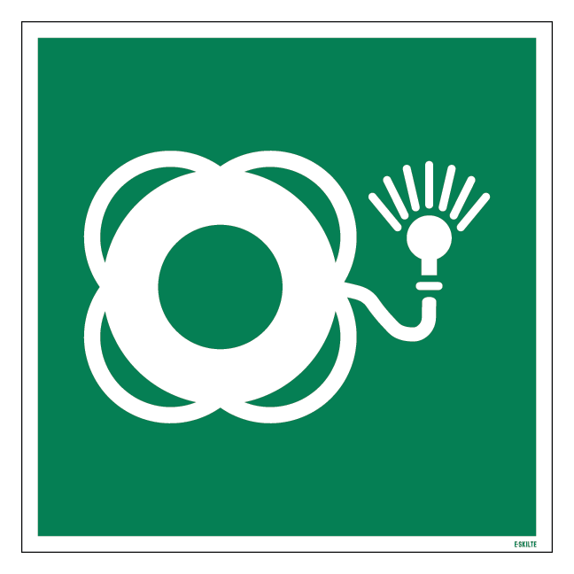 E042 Redningsbøje med lys skilt