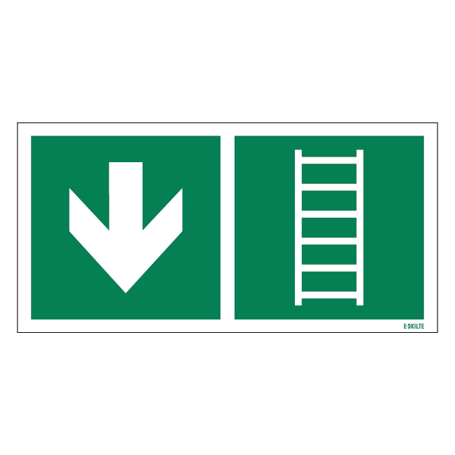 Flugt stige ned skilt