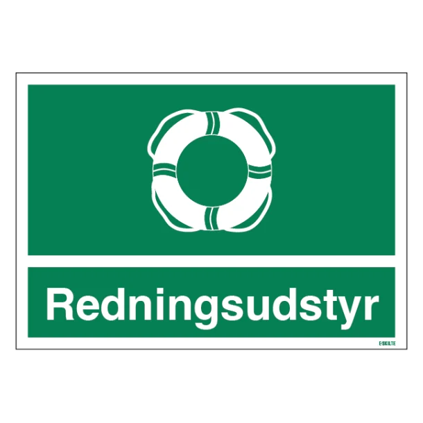 Redningsudstyr skilt