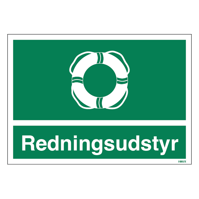Redningsudstyr skilt