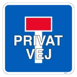 E18 Blind vej Privat vej Trafikskilt