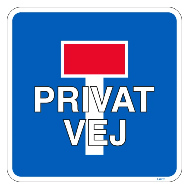 E18 Blind vej Privat vej Trafikskilt