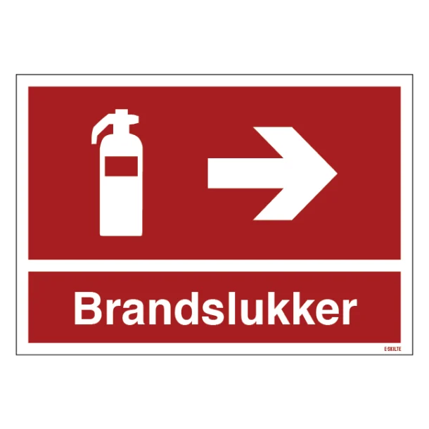 Brandslukker til højre Brandskilt ISO 7010 F001 Brandslukker til højre Brandskilt