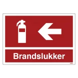 Brandslukker til venstre Brandskilt ISO 7010 F001